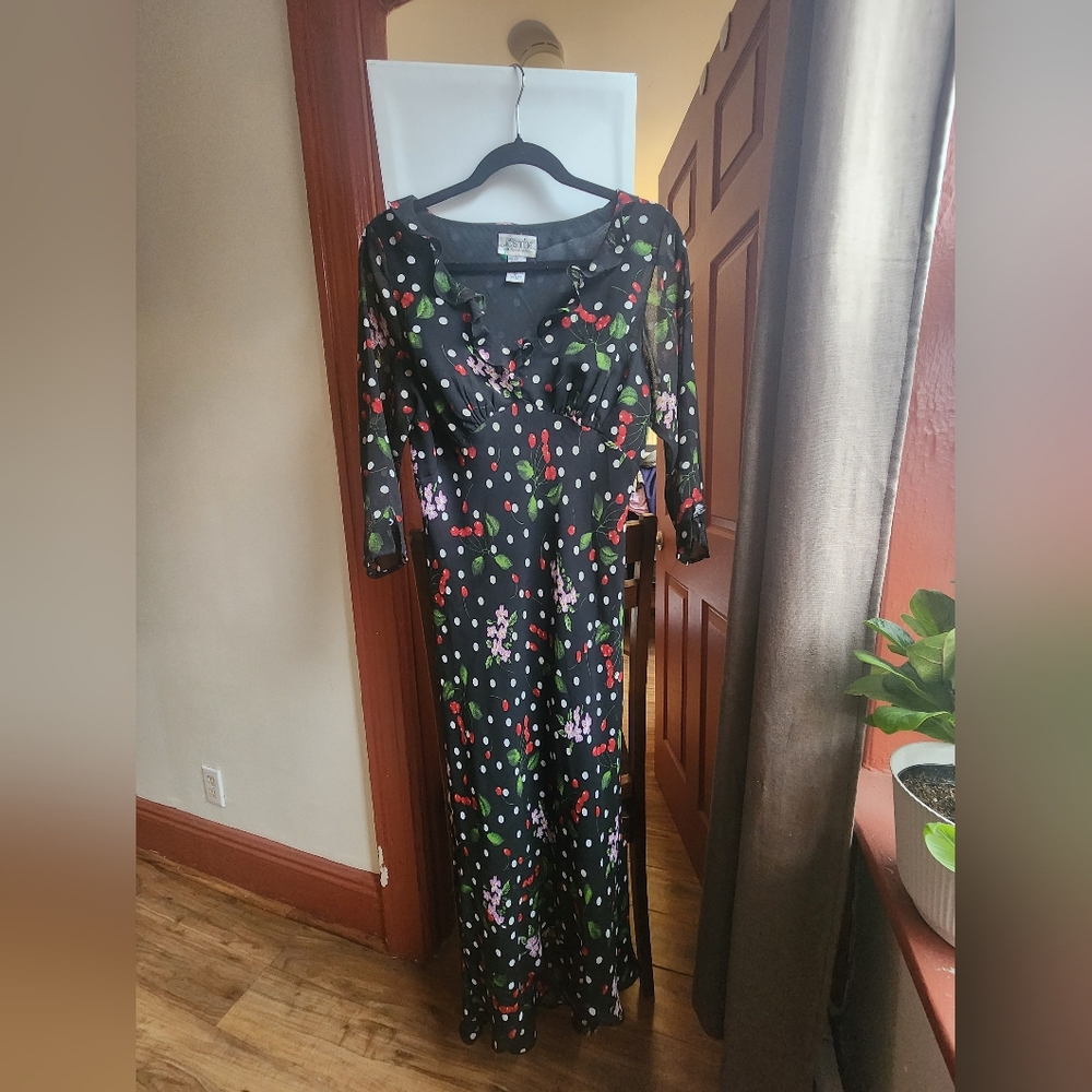 Floral and Polka Dot Maxi Dress